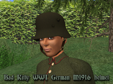 Bad Kitty WWI German M1916 Steel Helmet Drab Field Gray (V)