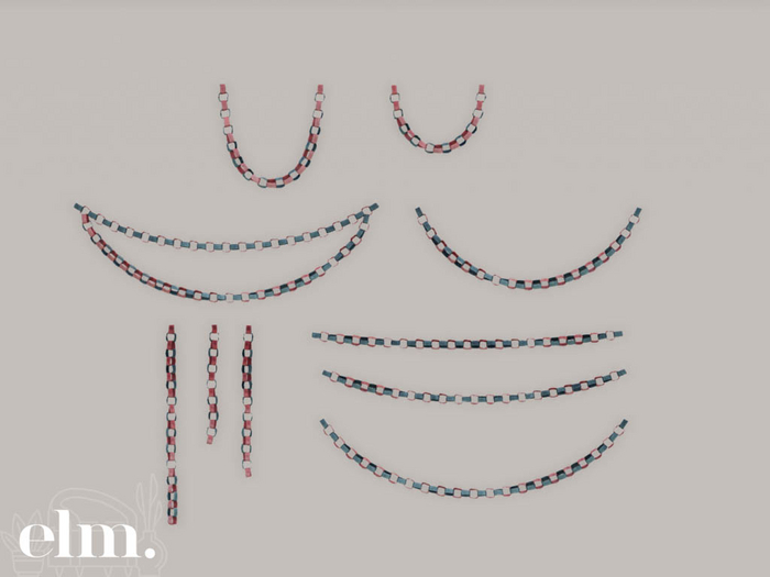 Elm. Giselle Garland [Pink & Blue]