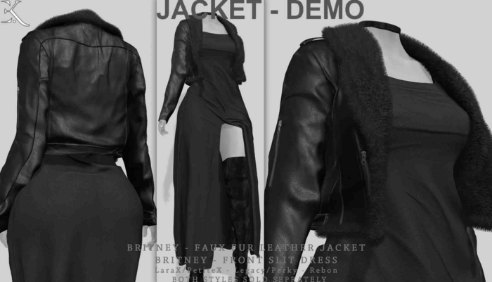 E.K - Britney - Faux Fur Leather Jacket - DEMO {ADD - ME }