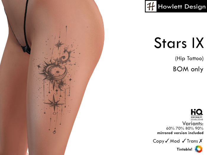 [HDesign] Stars IX (Leg Tattoo)