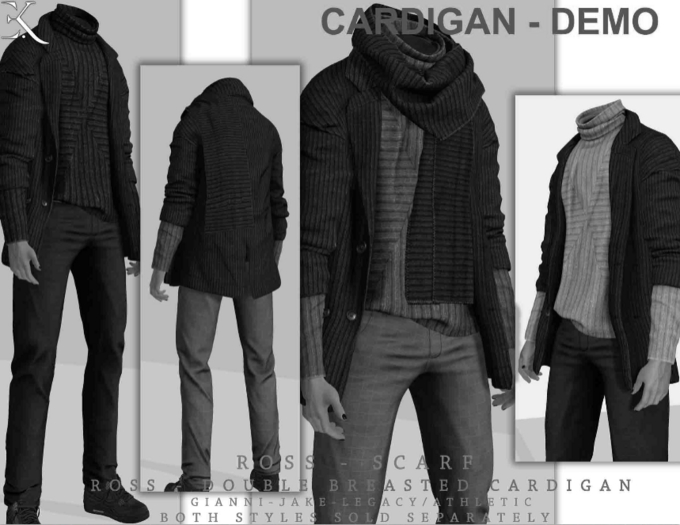 E.K - Ross - Double Breasted Cardigan - DEMO {ADD - ME}