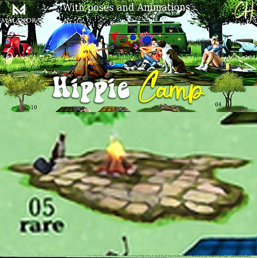 05 RARE - Hippie Camp -Dogs & Fire on/off