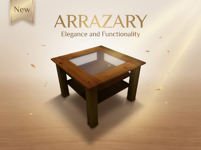 ARRAZARY - Mesa de Centro c/ Vidro (BOXED)