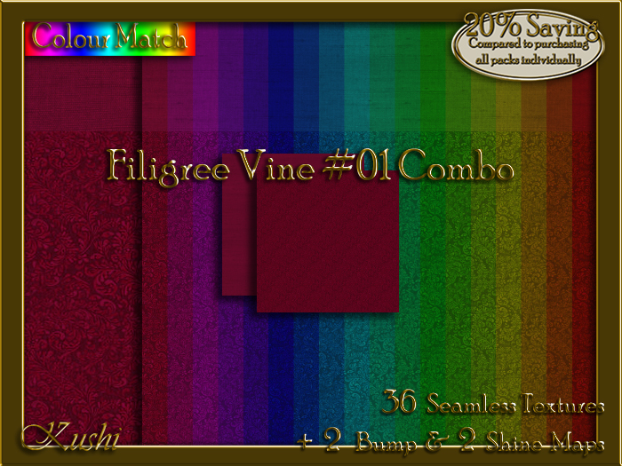 Filigree Vine #01 COMBO Texture Bundle