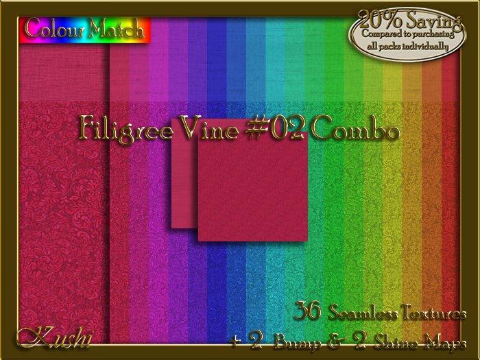 Filigree Vine #02 COMBO Texture Bundle