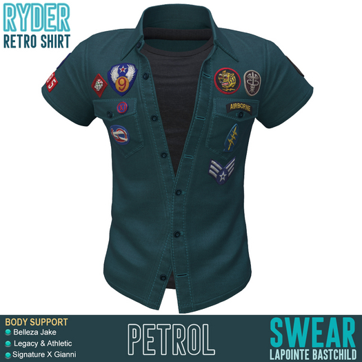 Shirt - Ryder Retro - PETROL
