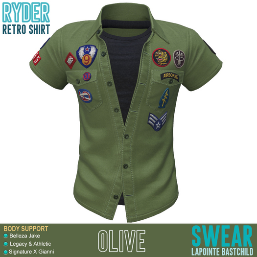 Shirt - Ryder Retro - OLIVE