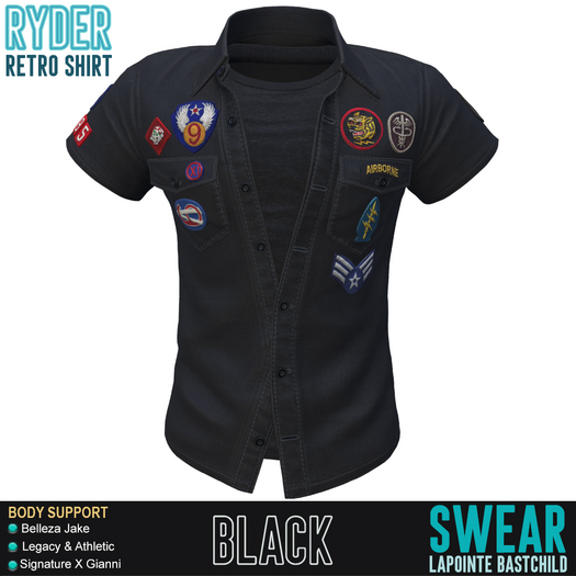 Shirt - Ryder Retro - BLACK