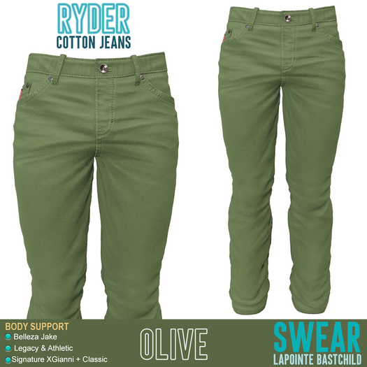 JEANS - RYDER COLOR - OLIVE