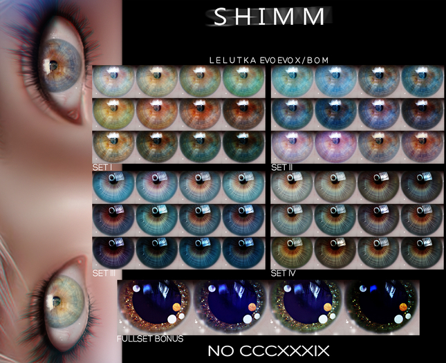 S H I M M  /  Lelutka Eyes Applier~BOM / CCCXXXIX FULLSET