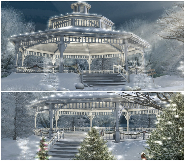 1.Sese - Gazebo Winter Ice Rink - Ice Rink RARE