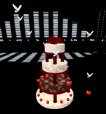 Wedding cake with small hearts/white dove part 
