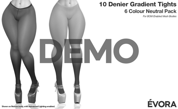 EVORA - 10 Denier Gradient Tights (Neutral) - Demo