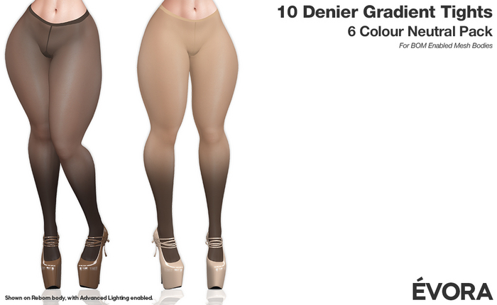 EVORA - 10 Denier Gradient Tights (Neutral)