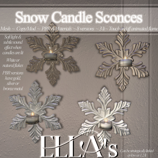 Ella's - Snow Candle Sconces