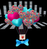 Balloons Hearts  with card  