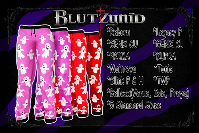 Pink/Red Halloween Ghost F Pjs