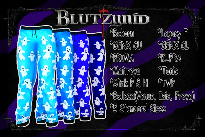 Sky/Blue Halloween Ghost F Pjs