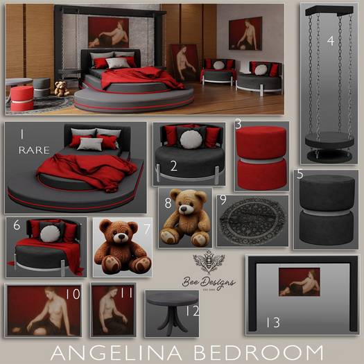 01 Bee Designs Angelina Bedroom RARE