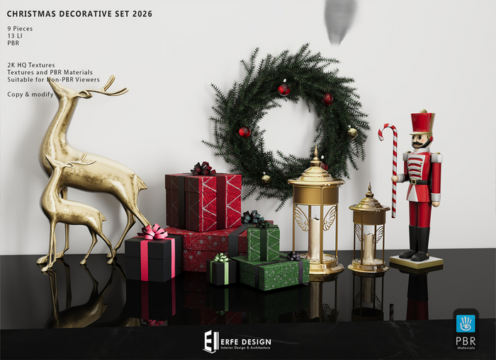 Christmas decorative set 9 pcs 13 LI [Erfe Design]*