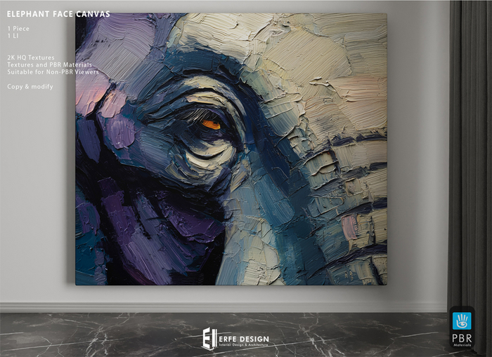 Elephant face Canvas 1 Pcs 1 LI [Erfe Design]*