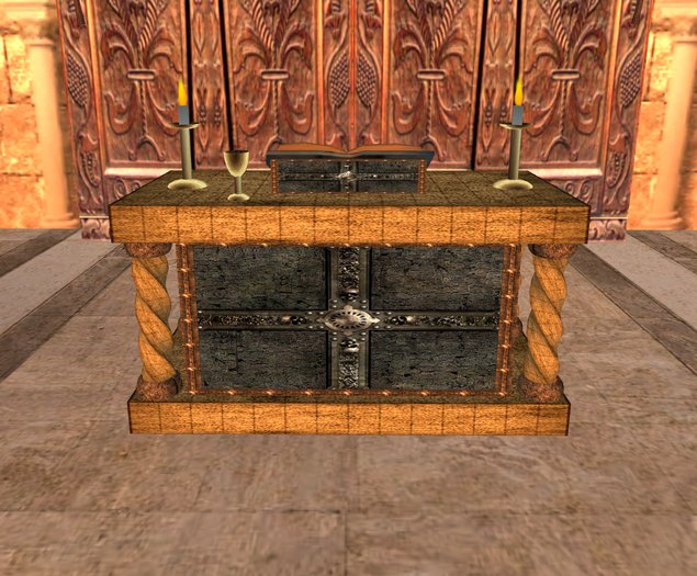Medieval altar with book BOX