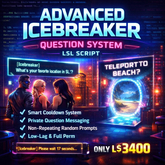Advanced Icebreaker Question System LSL Script | Anti-Spam | Smart Cooldown | Full Perm | Club & Event Engagement Tool