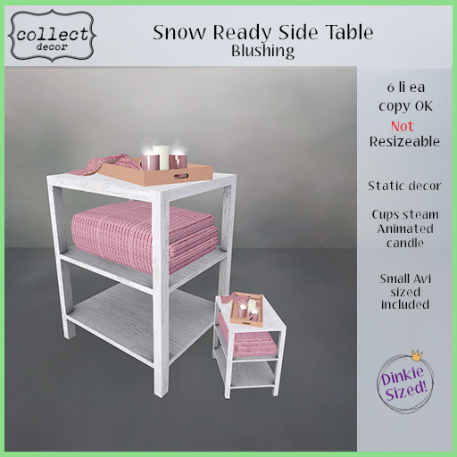 Snow Ready Side Table - Blush - { collect}