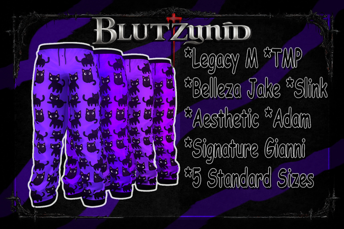 Violet/Purple Halloween Cat M Pjs