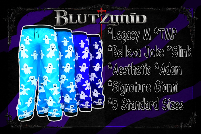 Sky/Blue Halloween Ghost M Pjs