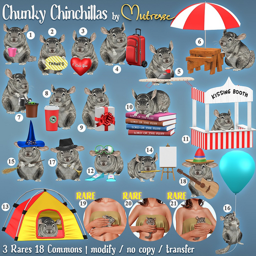 BO- Mutresse Chunky Chinchilla #19 Wearable RARE