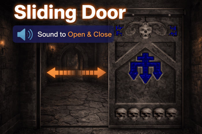 Gothic Sliding Door - Grey