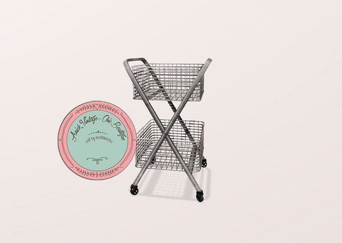 Second Spaces - Not Too Shabby Kitchen - wheeled cart RARE