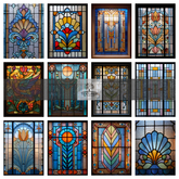 TB - ART DECO STAINED GLASS WINDOWS