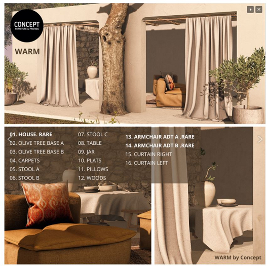 13. CONCEPT} WARM ARMCHAIR A. ADT. RARE