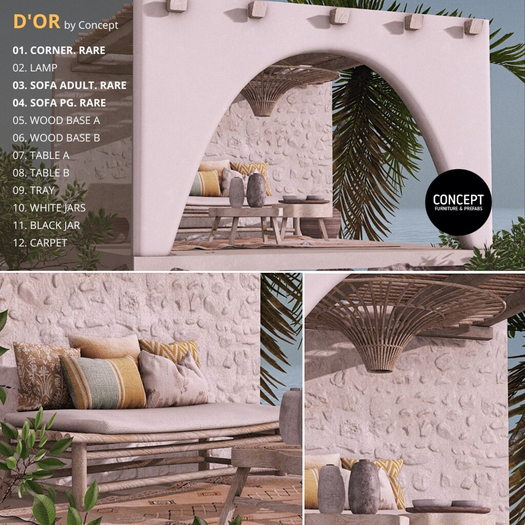 03.. *Concept} D'Or. Sofa (Adt). RARE
