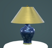 Lamp Blue Marble w Gold Shade