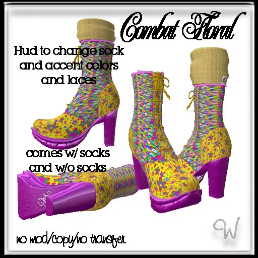 ~WC~ Combat Floral Boots