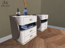 Meira Softline Bedside Table - Cream