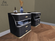 Meira Softline Bedside Table - Ebony