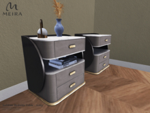 Meira Softline Bedside Table - Grey