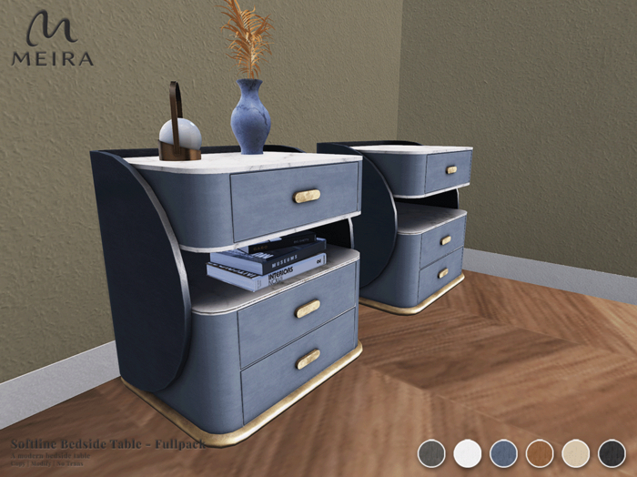 Meira Softline Bedside Table - Fullpack