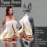 Tiggy White-Gold-Red Dress