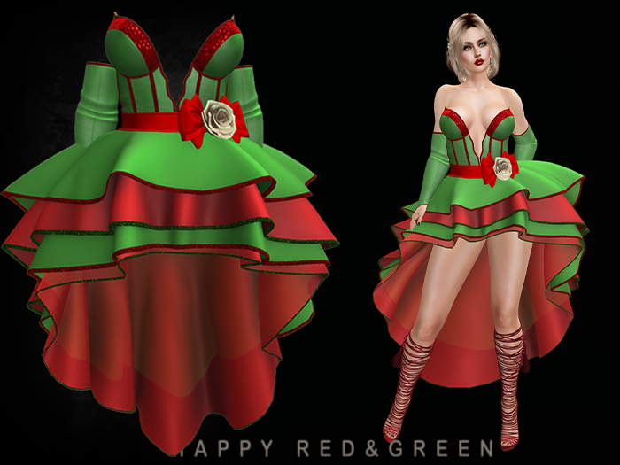 GGVG HAPPY OUTFIT RED&GREEN