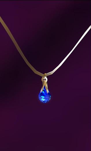 Tear Drop Necklace - SEPTEMBER Sapphire (Gift Boxed)