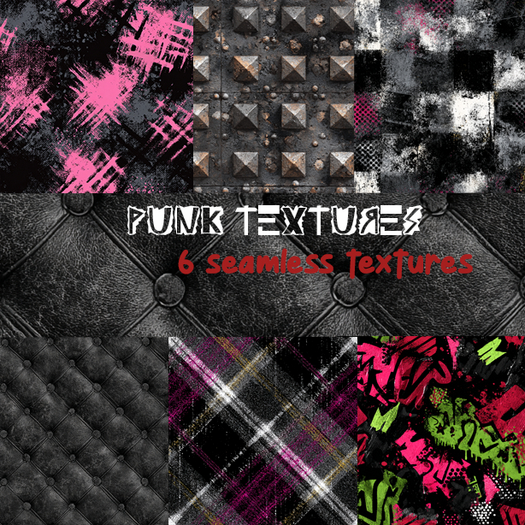 Punk Texturetexture Second Life Marketplace - Seamless Full Perm Pack Punk Grunge Fabric ...