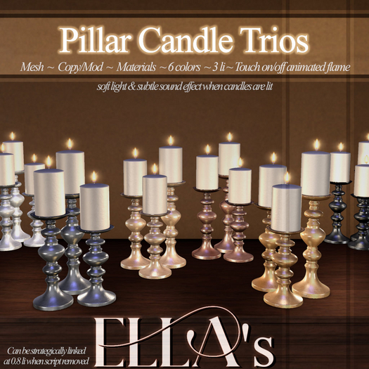 Ella's - Pillar Candle Trios