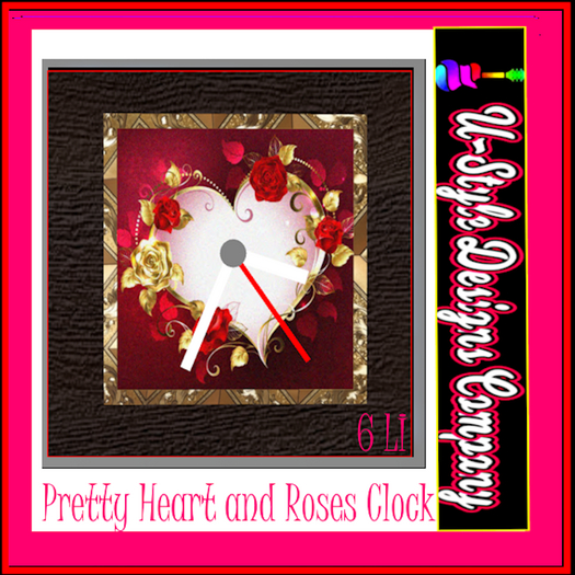 Heart and Roses Clock