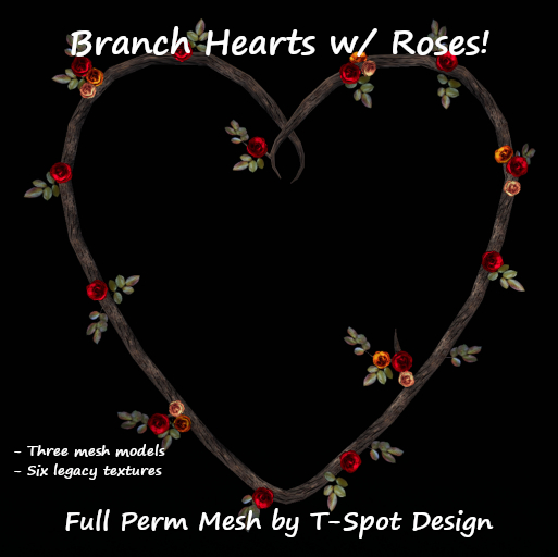 T-Spot Mesh - Branch Hearts w/ Roses - FP - LI=3.0-3.9