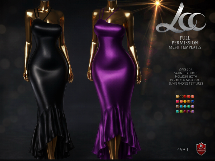 Lcc Pack Second Life Marketplace - Full Perm, Dress 09 Satin Texture Pack addon ...